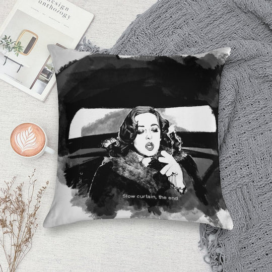 Slow Curtain, The End Soft Fade-Resistant Throw Pillow