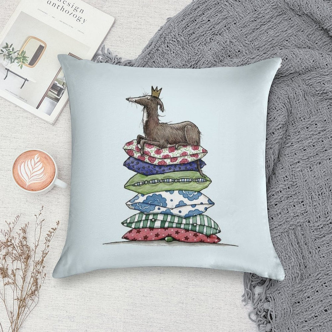 Princess On The Pea - Greyhound - Galgo - Whippet - Italian Greyhound Soft Bedroom Essential Throw Pillow