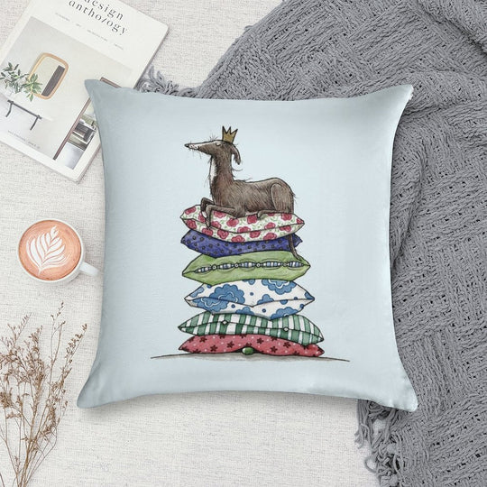 Princess On The Pea - Greyhound - Galgo - Whippet - Italian Greyhound Soft Bedroom Essential Throw Pillow