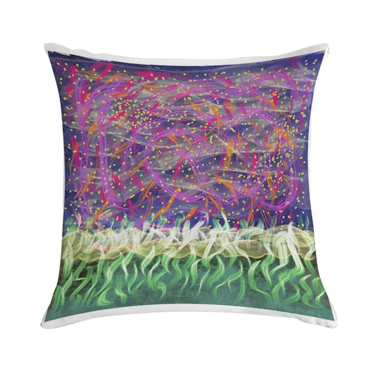 Electric Garden Beneath A Starry Storm Soft Style Accent Throw Pillow