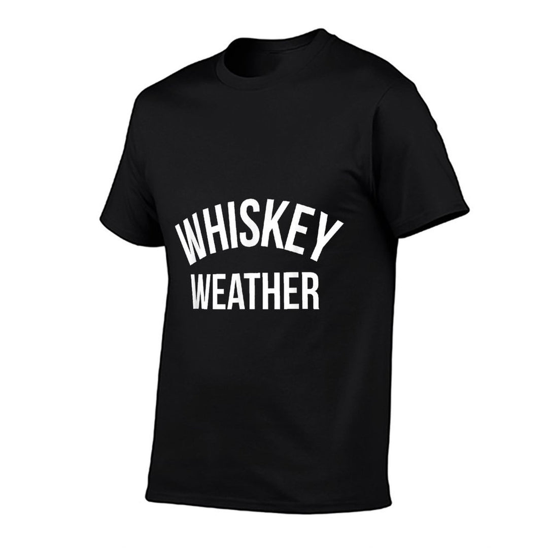 Funny Whiskey Weather Winter Holiday Drinking  Rolled Sleeves T-Shirt