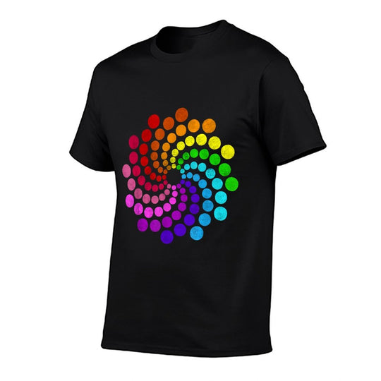 Polka Dot Spiral Dot Day Colorful Rainbow Dots Cute Art  Polyester Blend T-Shirt