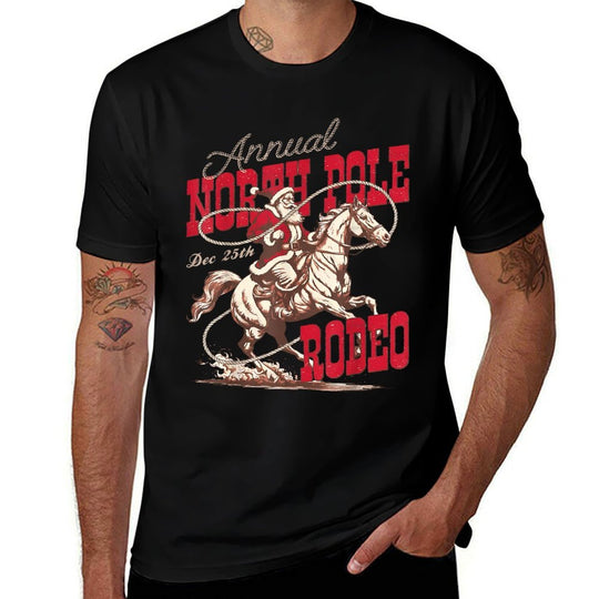 Vintage North Pole Rodeo Cowboy Santa Country Christmas  Versatile T-Shirt