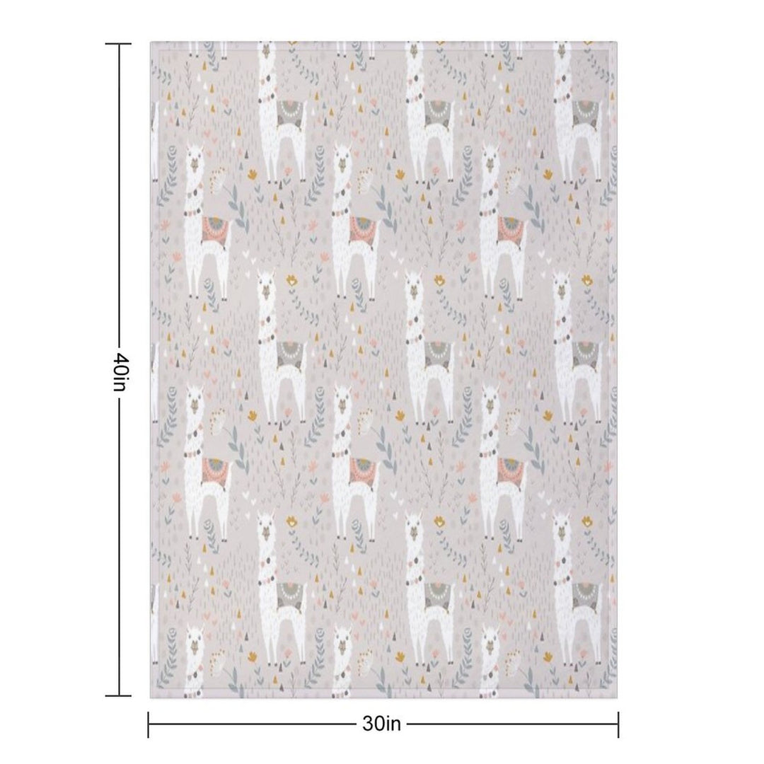 Llama on Warm Gray Sustainable Throw Blanket