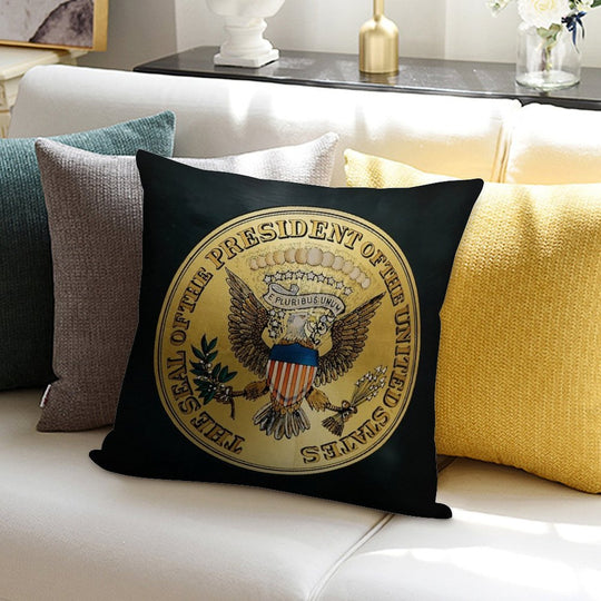 Presidential Seal on 1906 White Steam Antique Car Soft Hidden Zipper Throw Pillow