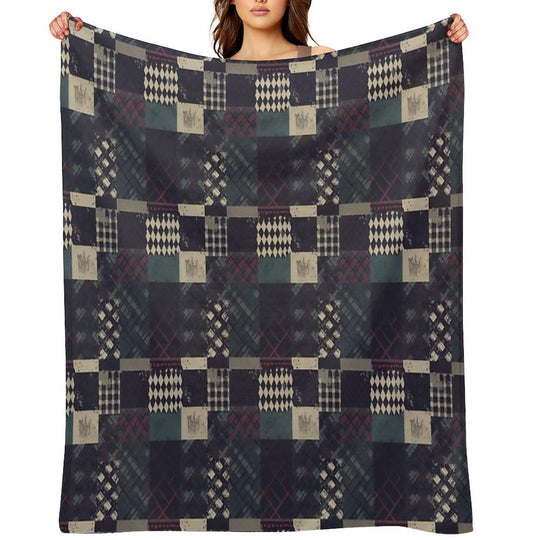 Grunge Tartan Patchwork Velvety-soft Throw Blanket