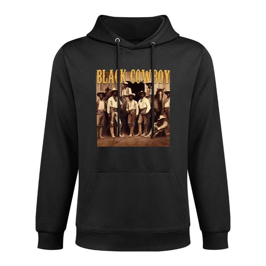 Black Cowboy Western Rodeo Melanin Black History Men Shape Retention Hoodie