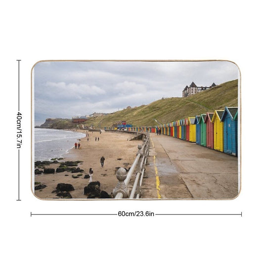 Whitby Beach Huts Durable Bath Mat