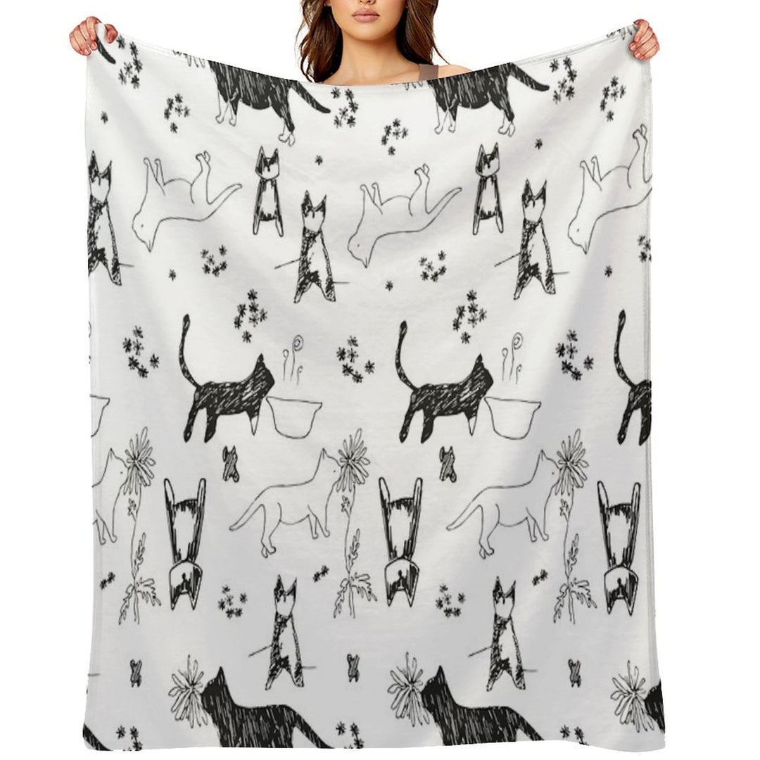 My Cat's Days Quick-dry Throw Blanket