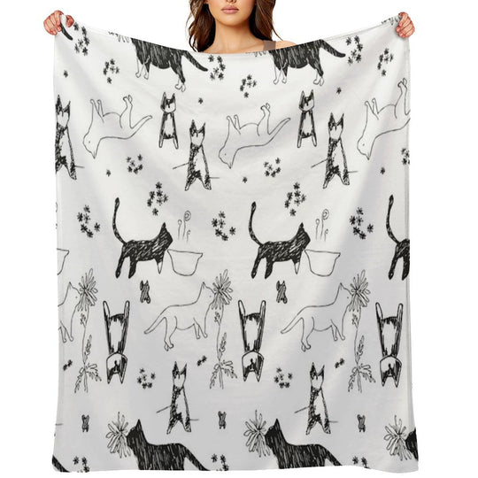 My Cat's Days Quick-dry Throw Blanket