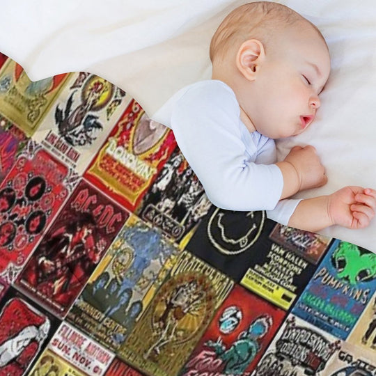 Rock Collage Easy Care Throw Blanket