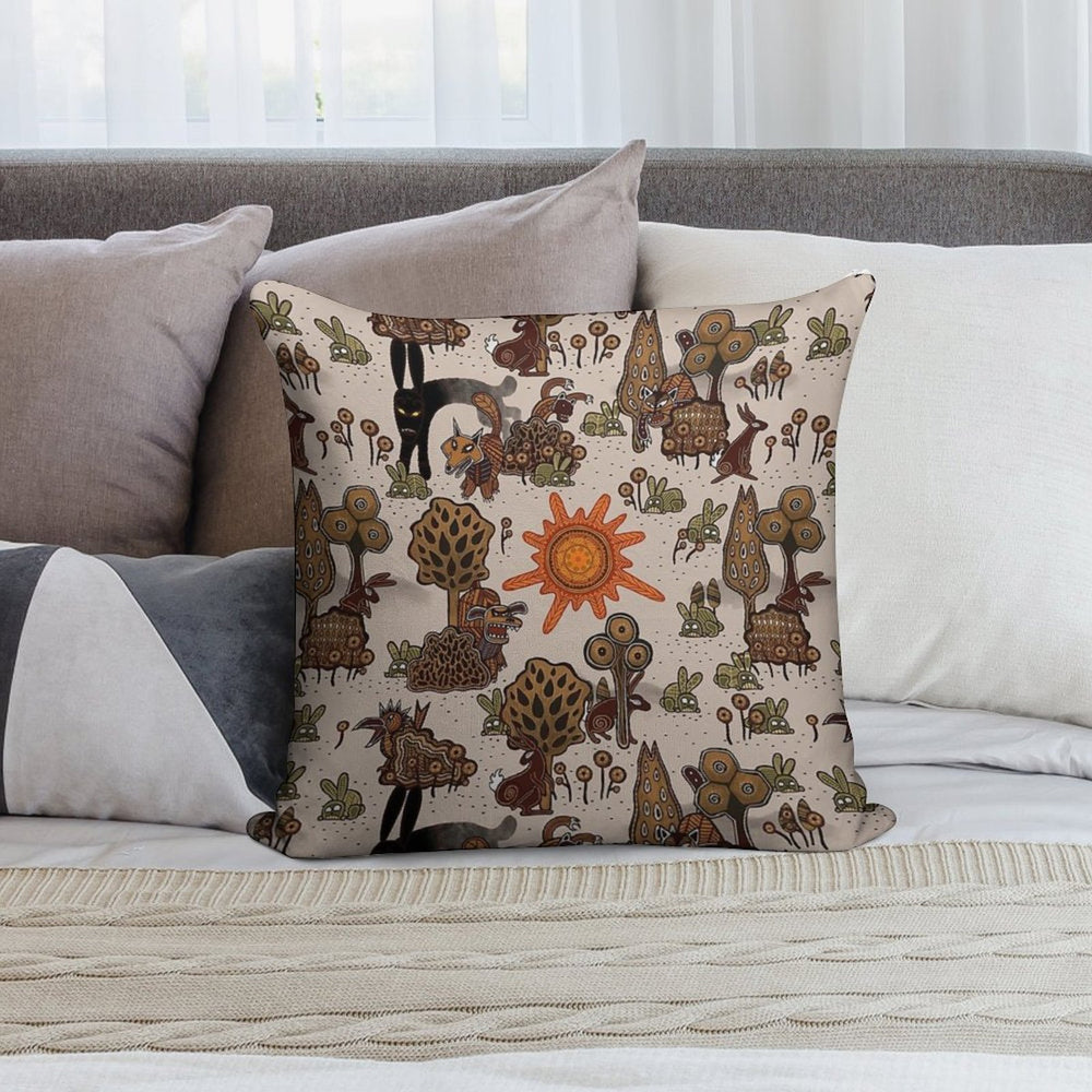 In The Beginning of The World - Watership Down Pattern Soft Warmth Comfort Throw Pillow