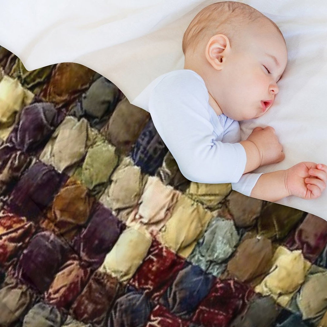 Great Grandmother's Velvet Quilt Multi-functional Throw Blanket