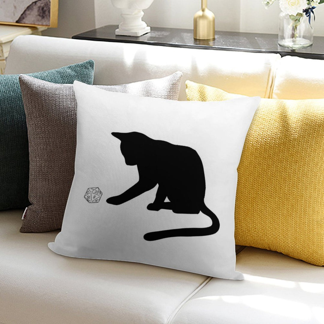 D20 Cat Soft Multiple Sizes Throw Pillow