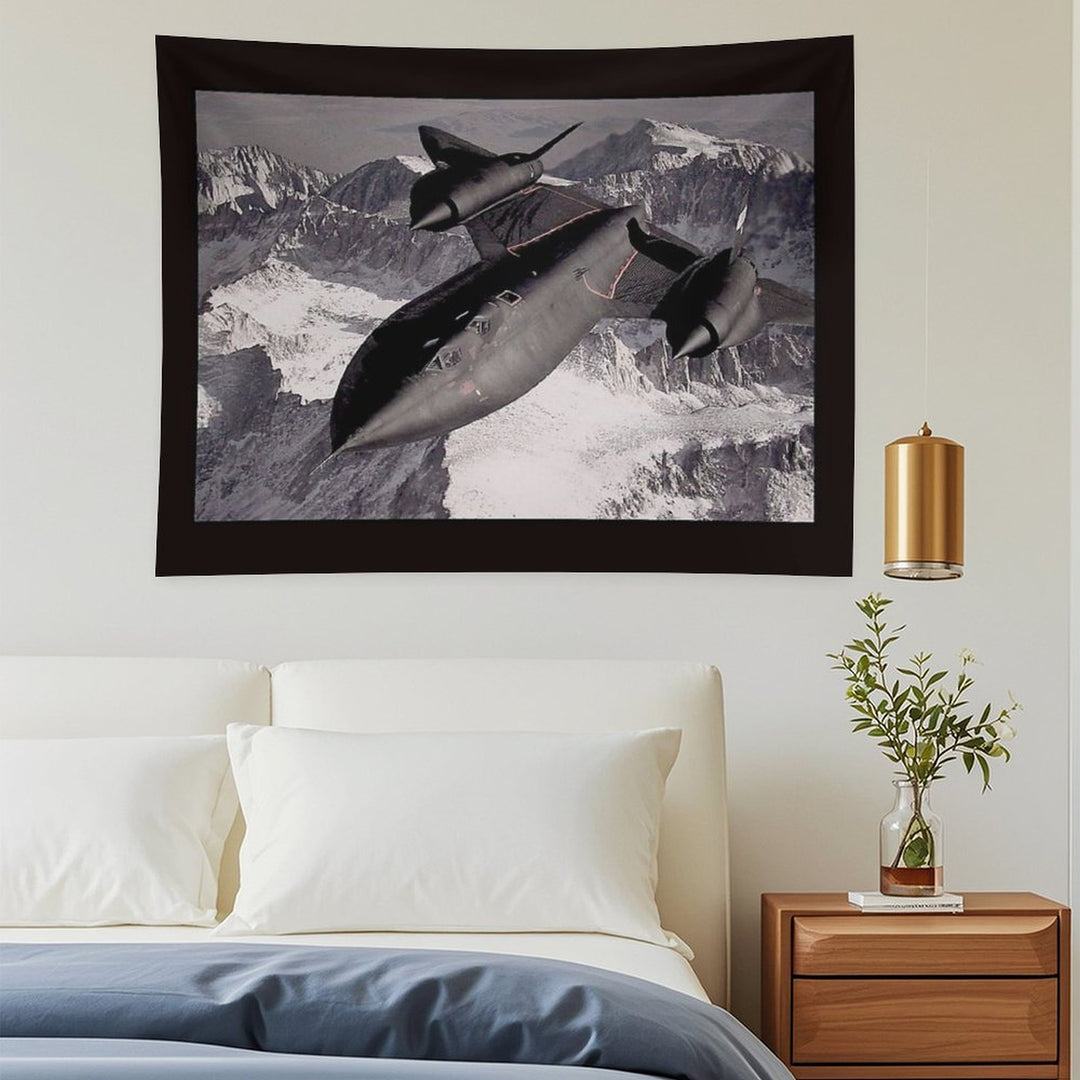 BLACKBIRD SUPERSONIC  United States Military Jet Print Tapestry