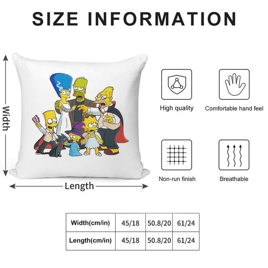 The Simpsons Treehouses of Horror Halloween Soft Decorative Cover Throw Pillow