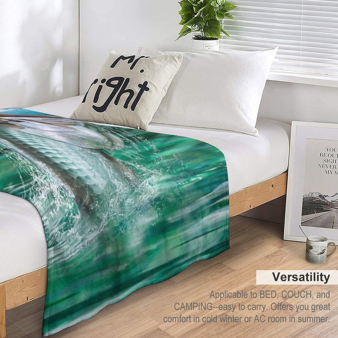 Tarpon Fishing Art Sustainable Throw Blanket