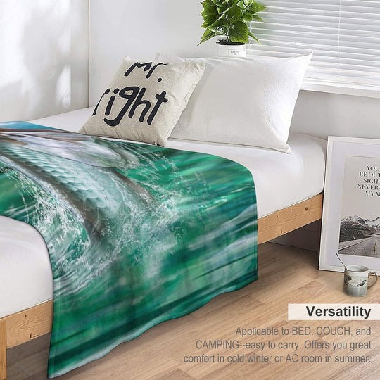 Tarpon Fishing Art Sustainable Throw Blanket