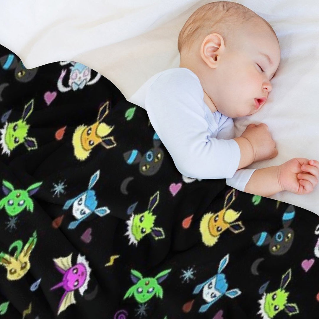 Shiny Eeveelution Type Pattern Velvety-soft Throw Blanket