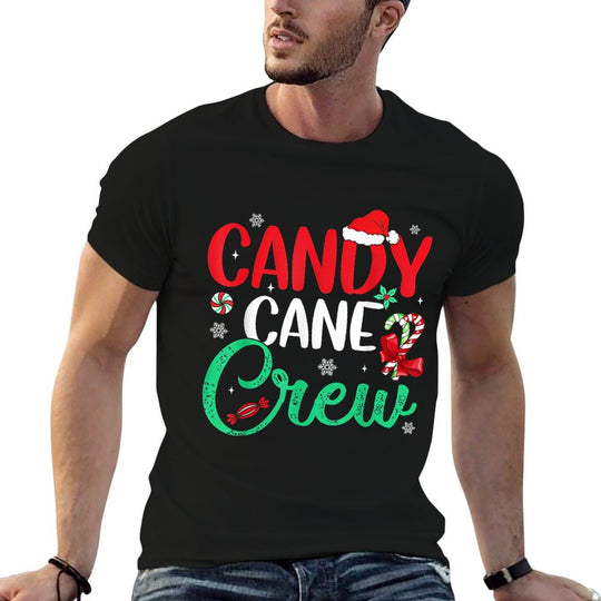 Christmas Candy Cane Funny Holiday Family Matching Pajama PJ  Trendy Pattern T-Shirt