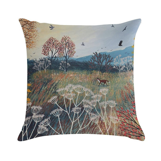 Across Autumn Meadow Soft Hidden Zipper Throw Pillow