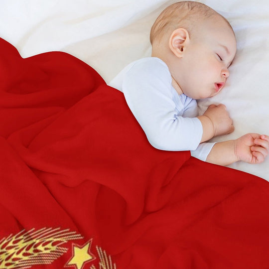 Golden Soviet Union Flag Premium Throw Blanket