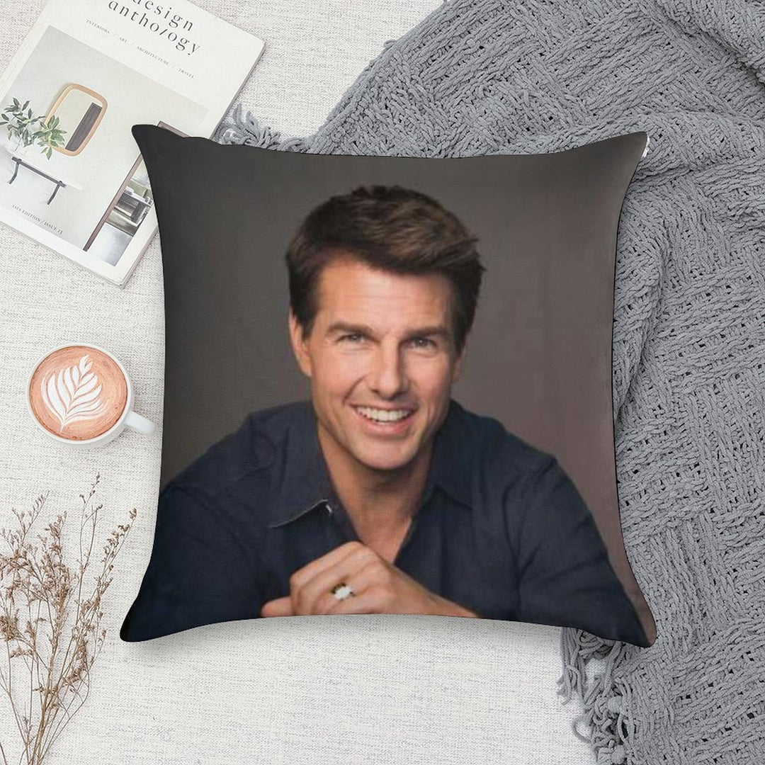 Handsome Actor Soft Hidden Zipper Throw Pillow