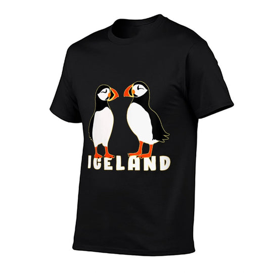 Womens Two Cute Puffins from Iceland  Trendy Pattern T-Shirt