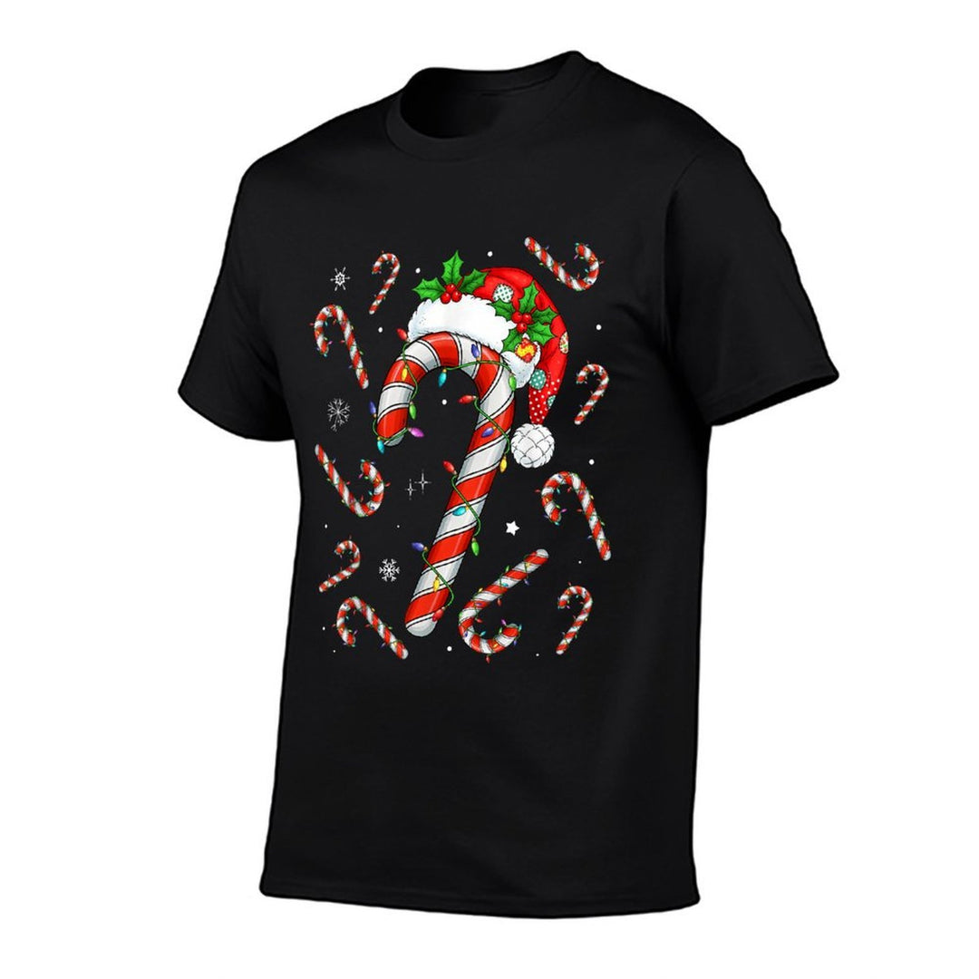 Christmas Candy Cane Santa Xmas Kids Toddler Youth Women Men  Durable T-Shirt