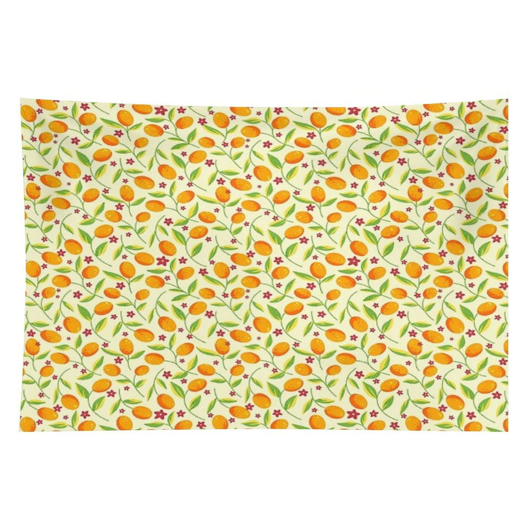 Orange Citrus Floral Pattern – Seamless Summer Fruit Botanical Illustration Tapestry