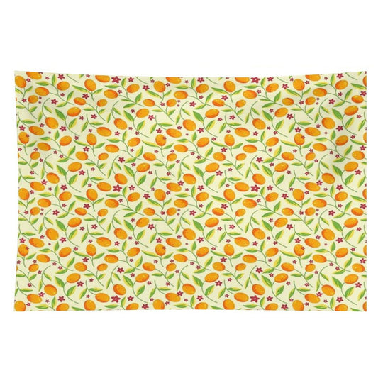 Orange Citrus Floral Pattern – Seamless Summer Fruit Botanical Illustration Tapestry