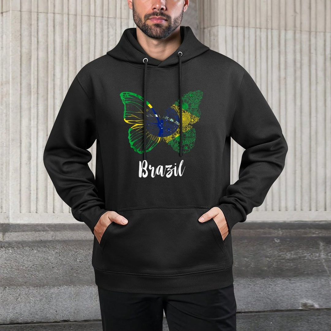 Brazil Brazilian Butterfly Brasilian Hope Brazil Cotton-Polyester Blend Hoodie