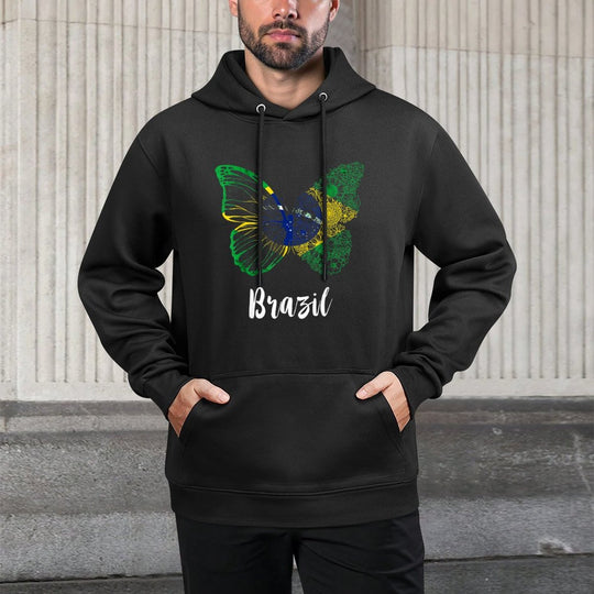 Brazil Brazilian Butterfly Brasilian Hope Brazil Cotton-Polyester Blend Hoodie
