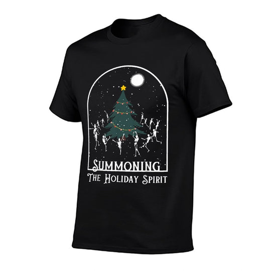 Summoning The Holiday Spirit Skeleton Dancing Christmas Tree  Eco-friendly Material T-Shirt