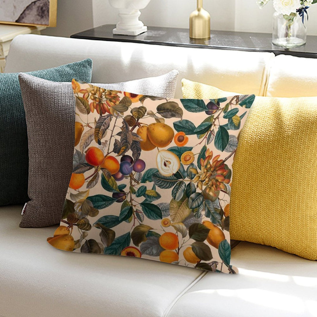 Vintage Fruit Pattern IX Soft Luxury Feel Throw Pillow