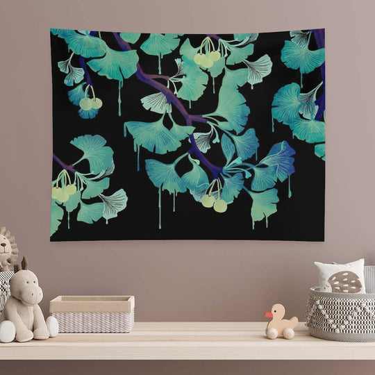 O Ginkgo (on Black) Tapestry
