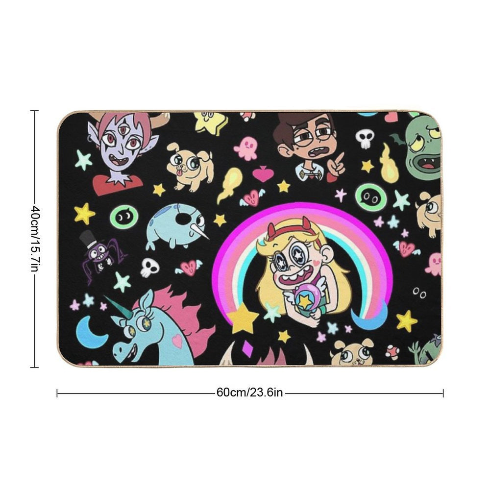 Star VS The Forces Of Evil! Black Durable Bath Mat