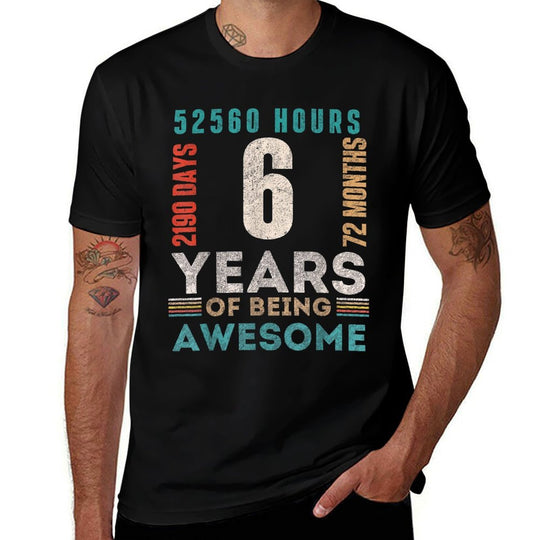 6th Birthday Hours Days Months 6 Years Old Bday  Oversized Silhouette T-Shirt