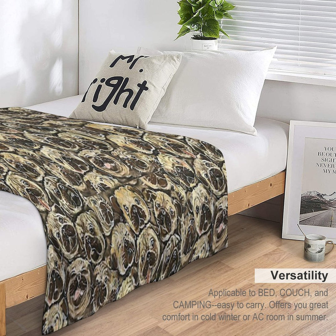 Pile Of Pugs  Pug Dog  Pug Lovers  Pug Mom  Pug Dads  Puppy Pug Sustainable Throw Blanket