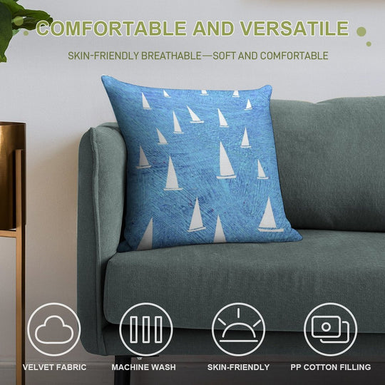 Sailing Soft Washable Throw Pillow