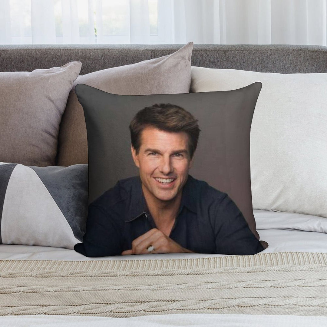 Handsome Actor Soft Hidden Zipper Throw Pillow
