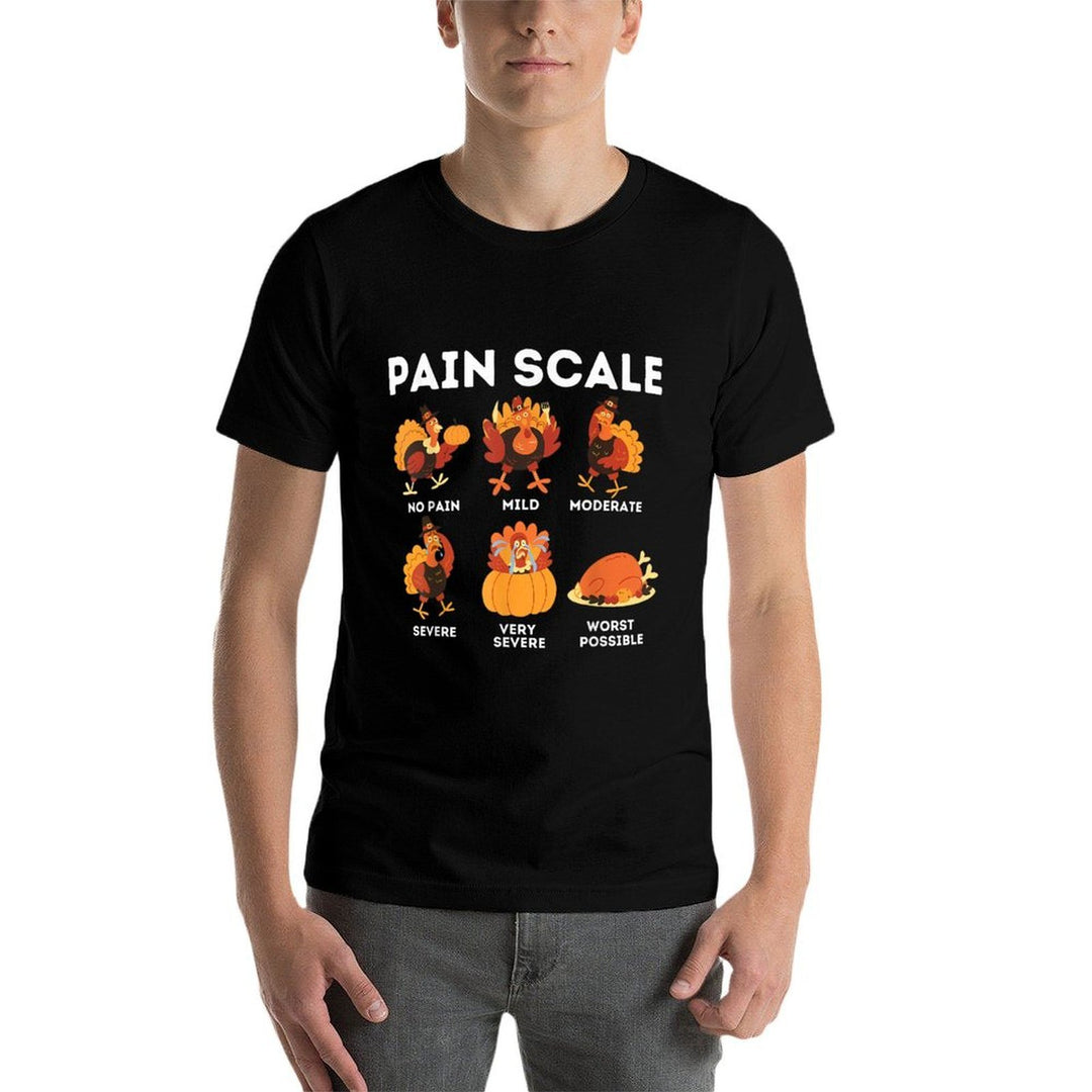 Pain Scale Turkey Pain Assessment Trauma Nurse Thanksgiving  Ribbed Collar T-Shirt