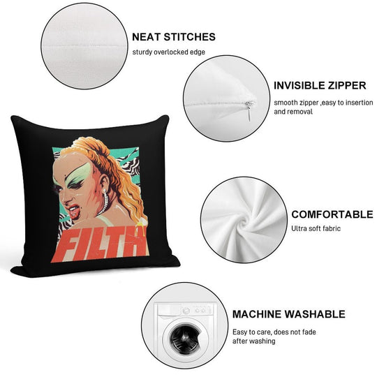 FILTH Soft Ultra-Soft Texture Throw Pillow