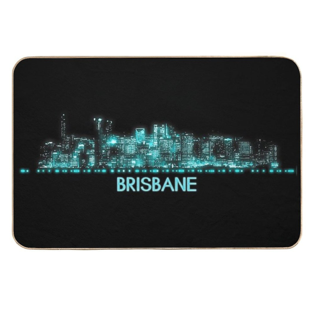 Brisbane Skyline  High-Traffic Bath Mat
