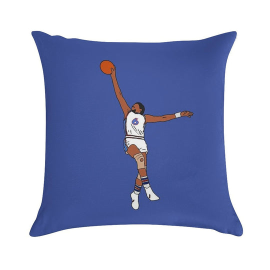 Julius Erving Dunk Soft Multiple Sizes Throw Pillow