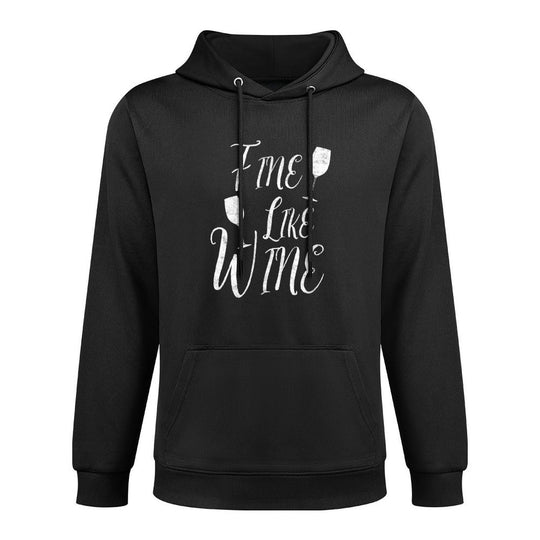 Womens 50 Year Old Gift Fine Like Wine Word Happy 50th Birthday Kangaroo Pocket Hoodie