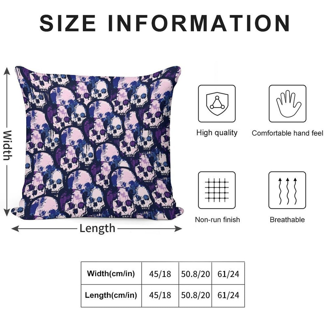 Skull City Soft Decorative Cover Throw Pillow