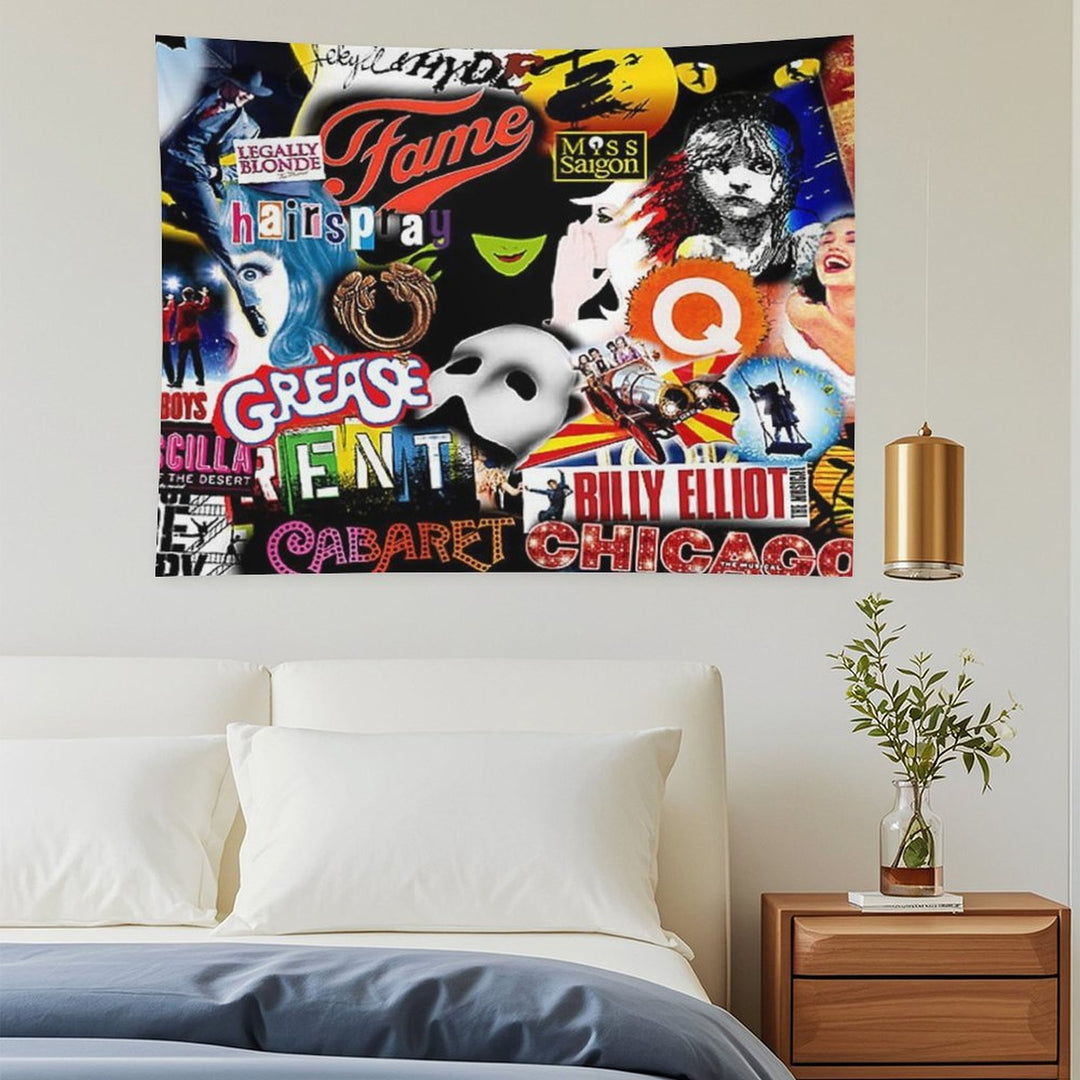 Broadway Musical Collage Tapestry