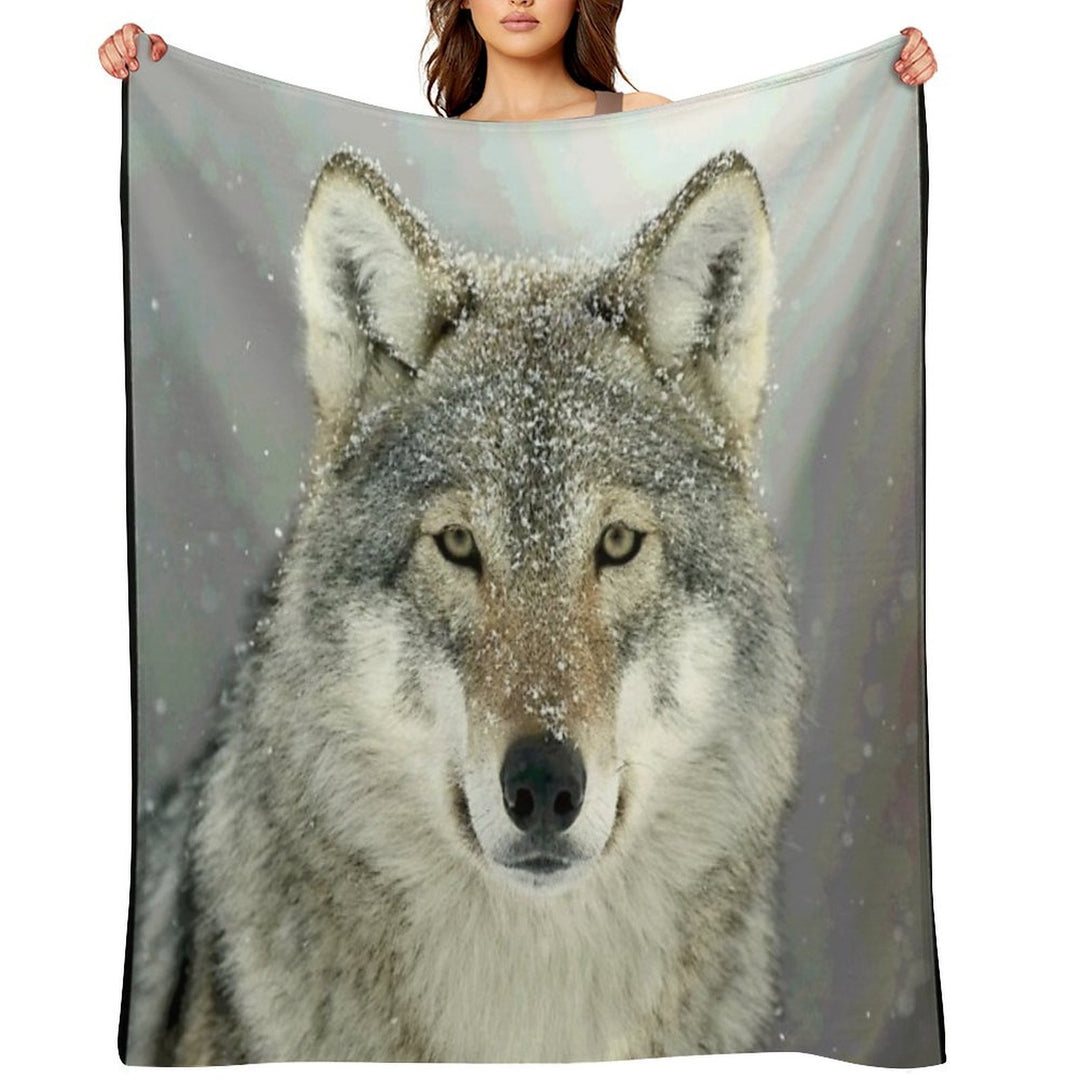 GREY WOLF Anti-pilling Throw Blanket