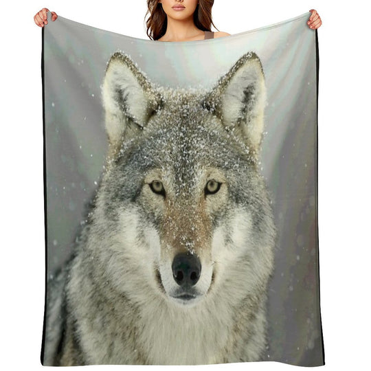 GREY WOLF Anti-pilling Throw Blanket